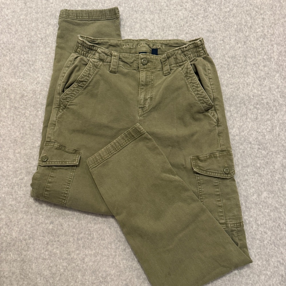 American Eagle Womens Olive Green Stretch Cargo Pants Size 4‎ Regular Utility